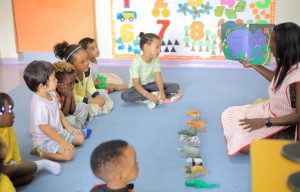 Children sitting together for a class activity