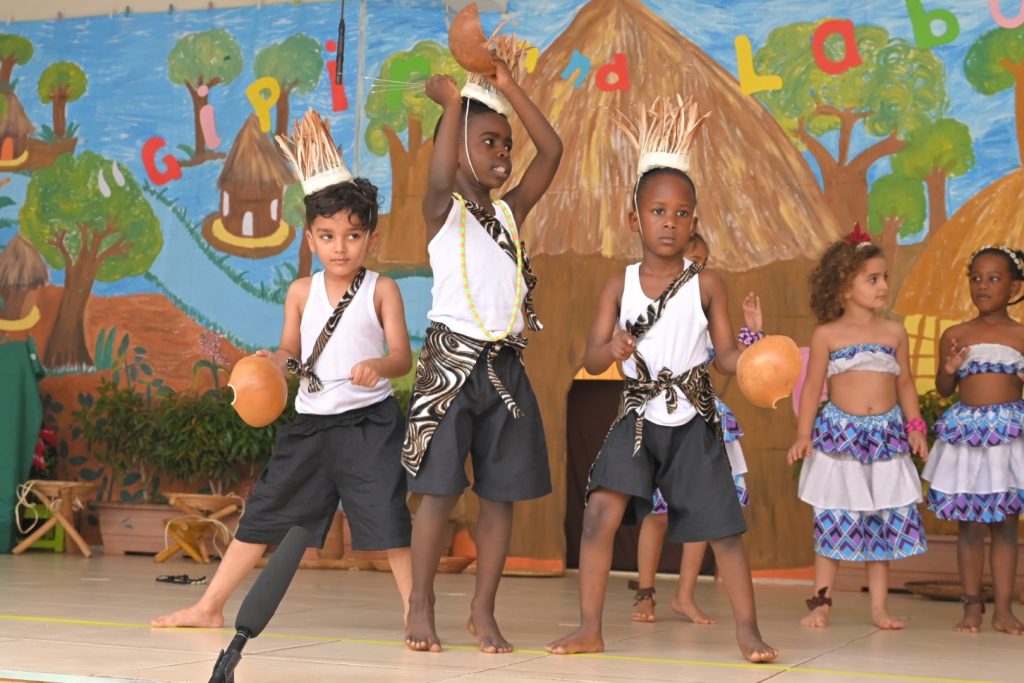 Children performing at the 2025 end-of-year party at Kissyfur Bugolobi